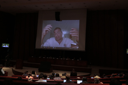 Comparecencia. El 14 de agosto de 2018, la autoridad moral de una viuda, Patricia Ochoa, logró lo imposible: sentar al expresidente prófugo en el banquillo ante la Asamblea.