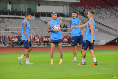 Argentina completó con éxito su último entrenamiento previo al partido.