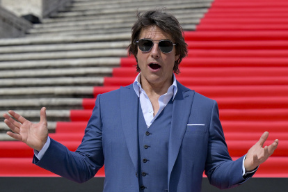 Tom Cruise durante el estreno del filme en la capital italiana.