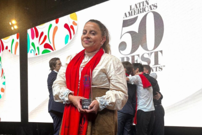 La ecuatoriana Pia Salazar durante los "World"s 50 Best Restaurants" en 2022.