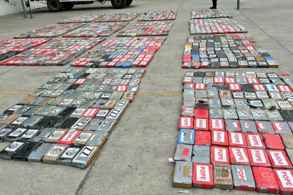 Estos fueron los paquetes de droga que se hallaron en un contenedor en Guayaquil.