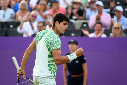 Carlos Alcaraz tras derrotar al estadounidense Sebastian Korda por 6-3 y 6-4 y clasificarse a la final.