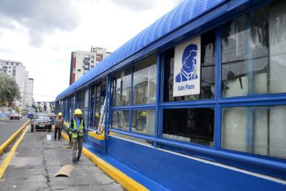 Estado. En la estación Galo Plaza se hacían las últimas adecuaciones este domingo 9 de julio de 2023.