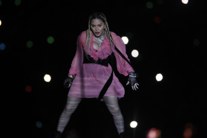La cantante Madonna durante un concierto en Colombia.