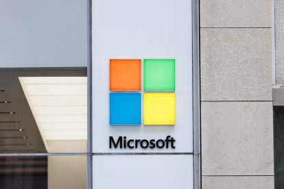 Fotografía de archivo del logo de Microsoft.