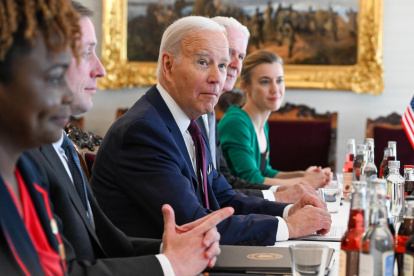 El presidente de Estados Unidos, Joe Biden (3-i), fue registrado este jueves, 13 de julio, en Helsinki (Finlandia).