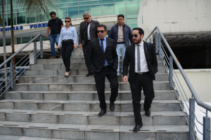 Informe. Este miércoles el perito Roberto Meza fue a Criminalística a un reconocimiento de cadena de custodia.