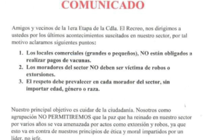 Comunicado de los Latin King.