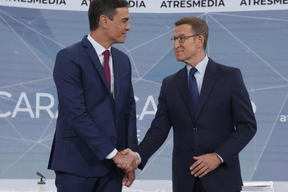 Candidatos. Pedro Sánchez (Izquierda) y Alberto Núñez Feijóo (derecha) corren por la presidencia española.