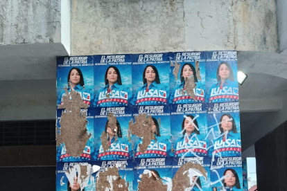 Personal Municipal quitó las pancartas de la candidata presidencial