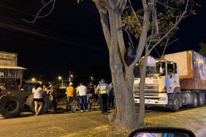 Siniestro. Uno de los tráileres implicados en la tragedia.