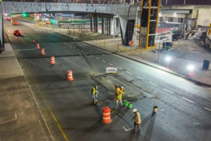 Mantenimiento. Los trabajos comenzaron frente a La Joya.