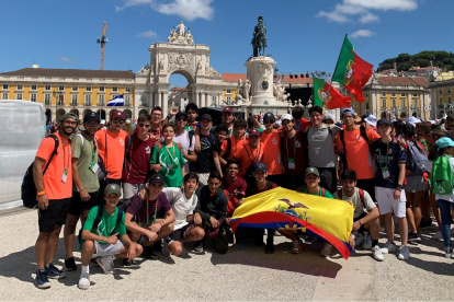 Presencia. Juventud Masculina Schoenstatt Guayaquil, uno de los grupos de ecuatorianos que viajó hasta Lisboa.
