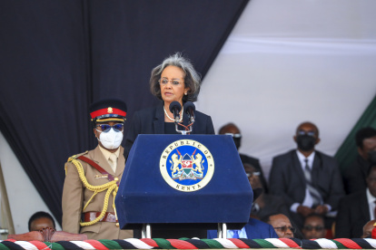 Imagen de archivo de la presidenta de Etiopía, Sahle-Work Zewde, durante un acto en Kenia.