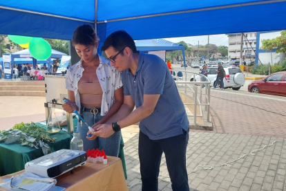Los alumnos hacen una demostración de su trabajo.