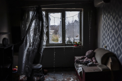 Imagen de archivo de la destrucción de una vivienda de un edificio de la región de Jerson.