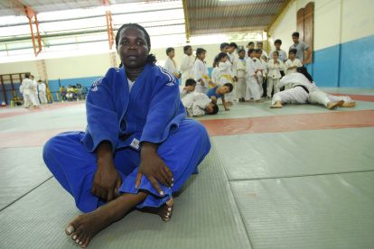 María Cangá estuvo ligada al deporte aún después del retiro de los tatamis. Fue formadora.
