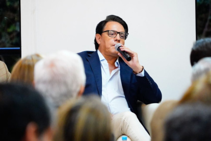 Fernando Villavicencio, candidato a la Presidencia, en una reunión el 26 de julio de 2023.