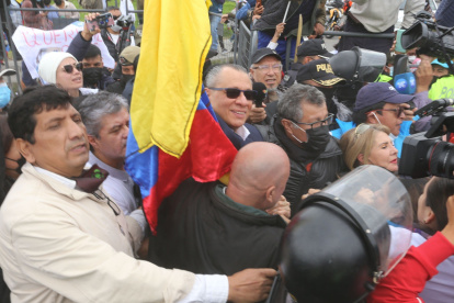 Liberación. El exvicepresidente Jorge Glas salió de la cárcel tras recibir recursos judiciales.