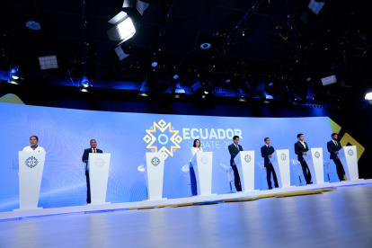 Encuentro. El debate electoral entre los siete presidenciables se desarrolló en las instalaciones de Ecuador TV, en la ciudad de Quito.