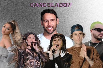 Scooter Braun y sus exrepresentados: Ariana Grande, Idina Menzel, Demi Lovato, Justin Bieber y J Balvin