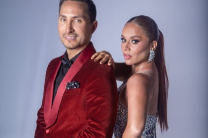 Eduardo con Fernanda Gallardo.