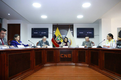 Cuando la consejera Elena Nájera hablaba del voto telemático, cortaron la transmisión del CNE.