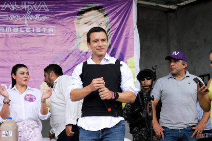 El presidenciable de la alianza ADN estuvo en la ciudad de Machala el 26 de agosto.