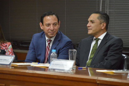 Justicia. Xavier Macías y Wilman Terán, miembros del Consejo de la Judicatura, votaron a favor de la destitución del juez Walter Macías, miembro de la Corte Nacional.