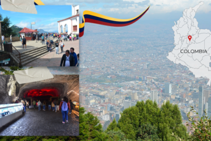 La ciudad de Bogotá vista desde la cima el cerro de Monserrate
