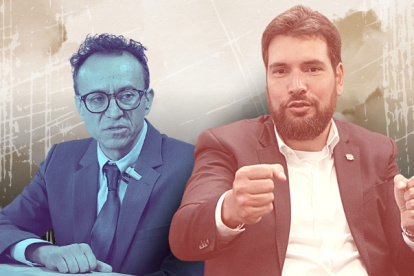 El periodista de investigación Christian Zurita y el economista Jan Topic.