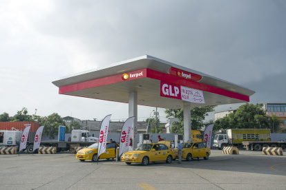 Estación.- Una gasolinera de Terpel, de Manta que distribuye GLP.