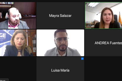 Captura del sistema de videoconferencia en el que se realizará la audiencia en contra del juez de Yaguachi