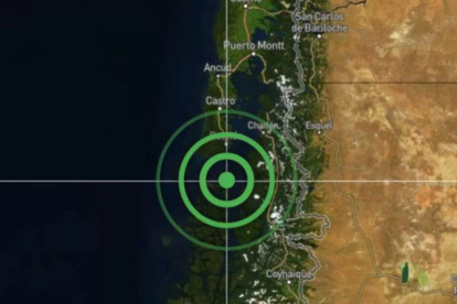 El epicentro del terremoto en Chile.