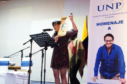 Acto. En el teatro de la Unión Nacional de Periodistas se realizó un homenaje al excandidato asesinado.