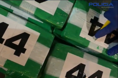 La droga fue hallada en bloques verde con el número 44 impreso en una hoja de papel.