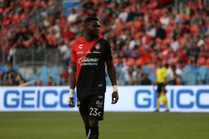 TORONTO, ON - JULY 30 : Jordy Caicedo of Atlas in action during the Leagues Cup 2023 match between Toronto FC and Atlas at BMO Field in Toronto, Canada on July 30, 2023. (Photo by Mert Alper Dervis/Anadolu Agency via Getty Images)