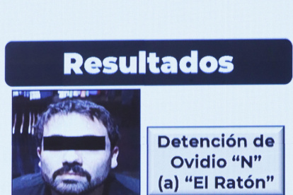 Vista de la ficha con la que se anunció en enero de 2023 la detención de Ovidio Guzmán, uno de los hijos del "Chapo" Guzmán.
