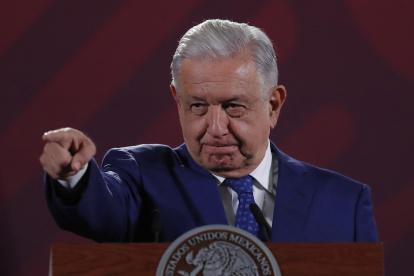 El presidente de México, Andrés Manuel López Obrador, habla durante su rueda de prensa matutina este lunes 18 de septiembre.