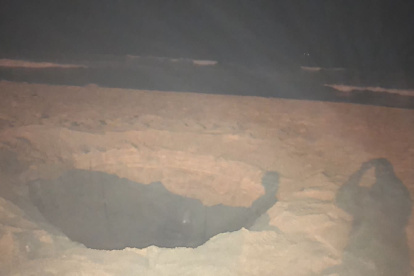 Hueco que dejó un supuesto meteorito en Punta Carnero
