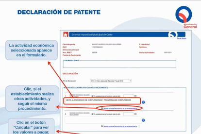 En Quito, 150.178 contribuyentes deben USD 10,9 millones en patente municipal, con un 90% de morosos siendo personas naturales.