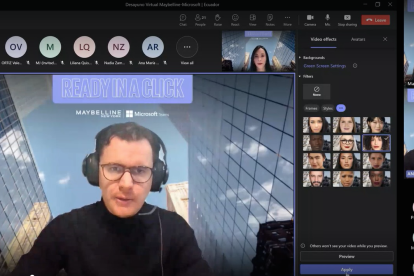 Así luce el maquillaje virtual en Microsoft Teams.