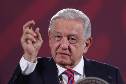 El presidente de México, Andrés Manuel López Obrador, durante una conferencia de prensa.