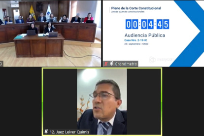 El juez Leiver Quimís compareció en la diligencia este lunes 25 de septiembre.