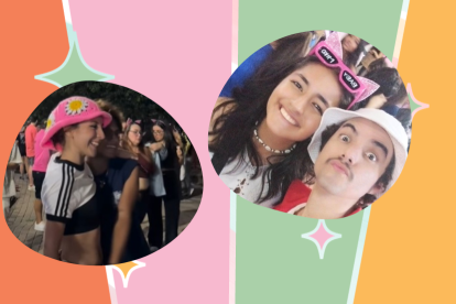 Viviana Salame y Adrián Avilés con sus fans.