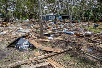 Edificios destruidos después de que el huracán Idalia en la ciudad de Horseshoe Beach, Florida, en una fotografía de archivo.