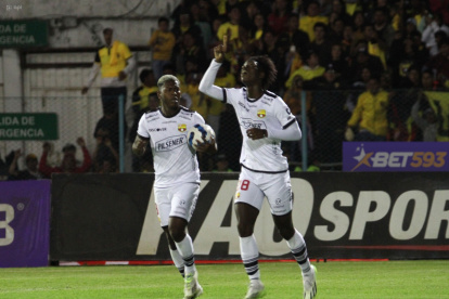 Allen Obando anotó su primer gol con el club amarillo en el anterior partido contra Deportivo Cuenca.