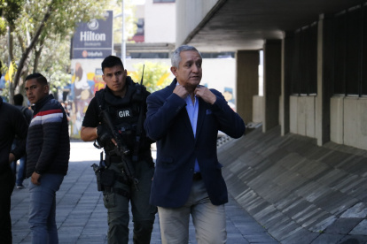 Patricio Carrillo durante su comparecencia a la Fiscalía