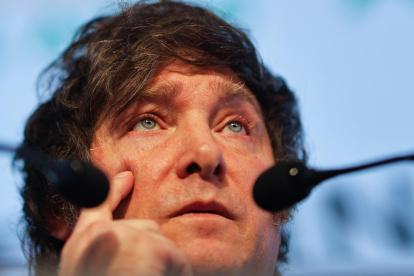 El candidato presidencial del partido ultraderechista La Libertad Avanza, Javier Milei.