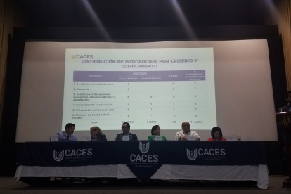 Los consejeros del organismo de aseguramiento de la calidad de la educación superior, este martes 3 de octubre de 2023, durante la presentación del modelo que será alicado en 2026.